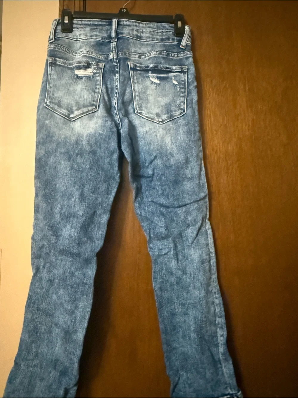 VERVET BY FLYING MONKEY Men's Washed Blue Straight Jeans